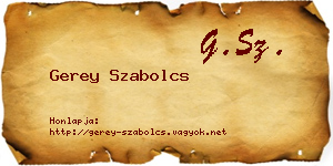 Gerey Szabolcs névjegykártya